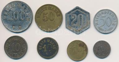 Német Birodalom 7db-os fém szükségpénz tétel T:vegyes German Empire 7pcs of diff. necessity coins C:mixed