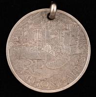 Ezüst 10 eurós érme Rhone -Alpes kifúrva,d:3cm/ EUR 10 silver coin Rhone -Alpes,d: 3cm