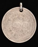 Ezüst 10 eurós érme "Rhone -Alpes" kifúrva,d:3cm/  EUR 10 silver coin "Rhone -Alpes&q...