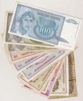 Jugoszlávia 1965-1994. 30db-os vegyes bankjegy tétel T:vegyes Yugoslavia 1965-1994. 30pcs of banknotes C:mixed