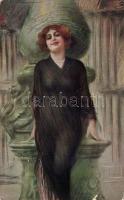 Italian art postcard, Lady, A. Scrocchi No. 2707-1 (EK)