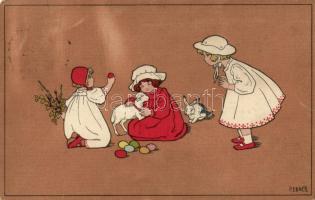 Easter, children, rabbit, M. Munk No. 511, s: Pauli Ebner