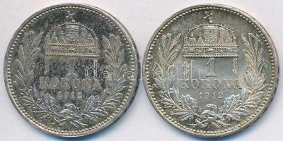 1912KB 1K Ag "Ferenc József" (2x) T:2