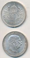 Ausztria 1913. 1K Ag "Ferenc József" (2x) T:2
Austria 1913. 1 Corona Ag "Franz Josep...