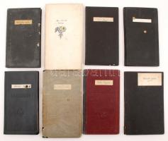1932-1975 8 db különféle tanulmányi értesítő és egyetemi leckekönyv, érdekes aláírásokkal (Klein Sán...