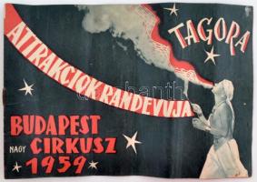 1959 &quot;Attrakciók ranedvúja&quot; - A Budapest Nagy Cirkusz reklámos prospektusa