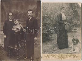 cca 1900-1920 5 db régi keményhátú fotó, kisgyermekről, családi fotó, csoportkép, 11x11 és 12x17 cm ...