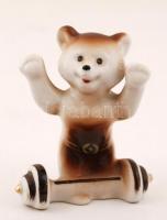 Orosz réz kép táncoló jelenettel, sérült Misa macival, 37x27 cm, m: 9 cm