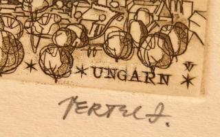 Vertel József: Budapest. Rézkarc, papír. Jelzett. Lapméret 20x12 cm