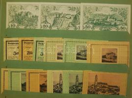 Nagy osztrák szükségpénz tétel az 1920-as évekből eredeti "Notgeld" albumban 867db kevés d...