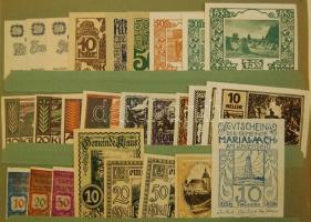 Nagy osztrák szükségpénz tétel az 1920-as évekből eredeti "Notgeld" albumban 867db kevés d...