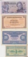 Ausztria / Szövetséges megszállás 1944. 1Sch + 20Sch + 50Sch + 1970. 50Sch T:II-,III Austria / Allied occupation 1944. 1 Schilling + 20 Schilling + 50 Schilling + 1970. 50 Schilling C:VF,F