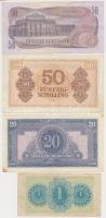 Ausztria / Szövetséges megszállás 1944. 1Sch + 20Sch + 50Sch + 1970. 50Sch T:II-,III
Austria / Alli...