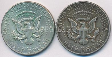 Amerikai Egyesült Államok 1967. 1/2$ Ag "Kennedy" + 1968D 1/2$ Ag "Kennedy" T:2-...