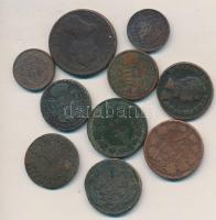 10db-os vegyes Cu pénztétel, benne rézdénárok, poltura és krajcárok T:vegyes