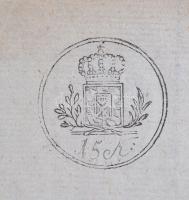 1812 Osztrák okmány 15kr szignettával / Austrian document with 15kr signetta