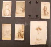 cca 1860-1940 Rendkívül érdekes fotóanyag. Egy nemesi család és oldalágainak fotóalbuma. Közel 200 d...