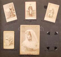 cca 1860-1940 Rendkívül érdekes fotóanyag. Egy nemesi család és oldalágainak fotóalbuma. Közel 200 d...