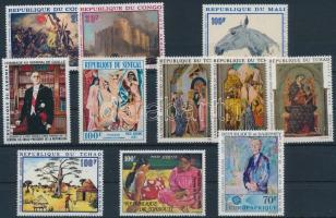 Festmény motívum a 70-es évekből 11 klf bélyeg, Paintings 11 stamps