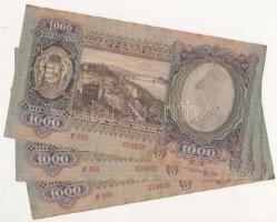1943. 1000P (3x) sorszámkövetők T:II- hajtatlanok, folt