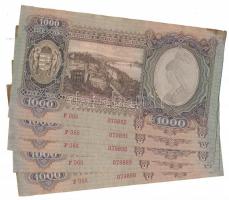 1943. 1000P (5x) sorszámkövetők T:II,II- folt