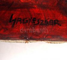 Nagy jelzéssel: Utcarészlet. Olaj, vászon, 52×61 cm