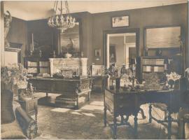 cca 1920 Budapest nagypolgári villa enteriőrjei 3 db nagyobb fotó 24x16 cm