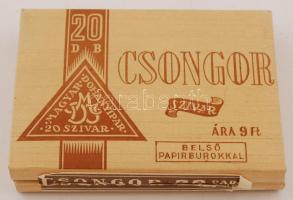 cca 1960 Csongor szivarka hiánytalan cigaretta / Complete box of vintage cigarettes