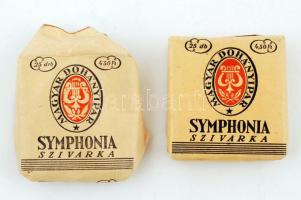 cca 1960 Symphonia szivarka bontatlan csomagolású cigaretta + 1 bontott / Unopened box of vintage cigarettes