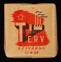 cca 1950 Terv szivarka bontatlan csomagolású cigaretta / Unopened box of vintage cigarettes