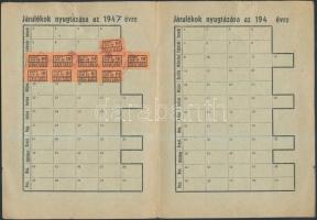 1945-1947 Magyarországi Vas és Fémmunkások Országos Szabadszervezete 2 db tagsági igazolvány bélyege...
