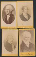 cca 1870 Kabinet fotók híres emberek portréiról: Haydn, Humboldt, Weber, Washington / Photos of famous persons portraits 7x11 cm