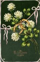 New Year, flower, horse shoes, litho (EK)