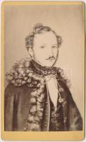 báró Jósika Miklós (1794-1865) újságíró, író fénnyomatos arcképe kabinetfotó méretben 7x11 cm