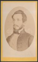 Garay János (1812-1853) költő, író, újságíró fénnyomatos arcképe kabinetfotó méretben 7x11 cm