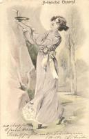 Easter, lady, artist signed