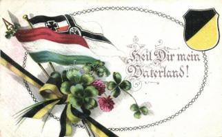 Heil Dir mein Vaterland! / Hungarian-German flags, coat of arms (EK)