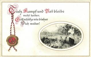 Trotz Kampf und Not bleibe / German patriotic propaganda, litho (Rb)