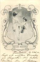 Soeurs Boucher / Boucher sisters, violinist, Art Nouveau