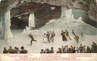 Dobsina, Dobsiná; az 1905. évi nyári korcsolyázás képe a jégbarlangban / picture of the skating in the ice cave in the summer of 1905 (EK)