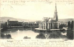 Stuttgart, Johanniskirche, Feuersee / church, lake (EK)