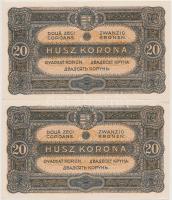 1920. 20K (2x) sorszámkövetők T:I,I-