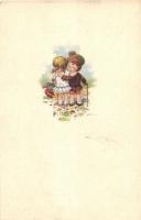 Italian art postcard, children, Anna & Gasparini 432M-4. s: Castelli (EK)