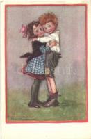 Italian art postcard, children, Anna & Gasparini 349-4. s: A. Mauzan