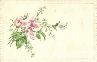 Emb. floral greeting card (wet damage)
