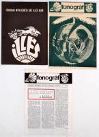 1967-1970 Illés zenekarhoz kapcsolódó fotó, nyomtatványok (Fonográf újság, poszterek), összesen: 8 d...