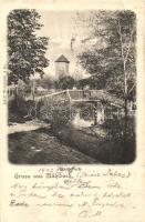 Szászsebes, Sebes; 'Deák- v. Szabó-torony', park, híd / 'Studententurm' tower, park, bridge (EK)