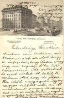 Budapest VII. Hotel Metropole szálloda, Petanovits József Proprietaire, litho