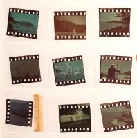1942 Kerny István (1879-1963) balatoni felvételei eredeti színes diapozitív képeken, 9 db dia, 24x36 mm