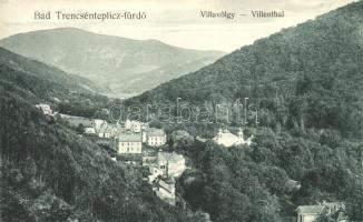 Trencsénteplic, Trencianske Teplice; Villavölgy, kiadja Wertheim Zsigmond / villa valley